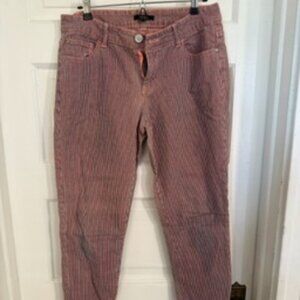 Forever21 navy and orange striped jeans